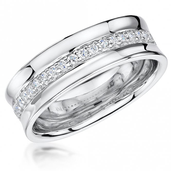 Silver and Cubic Zirconia Ring by Jenny Brown