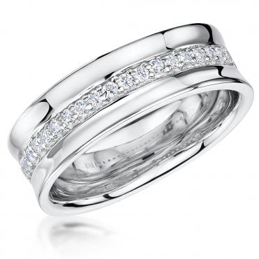 Silver and Cubic Zirconia Ring by Jenny Brown