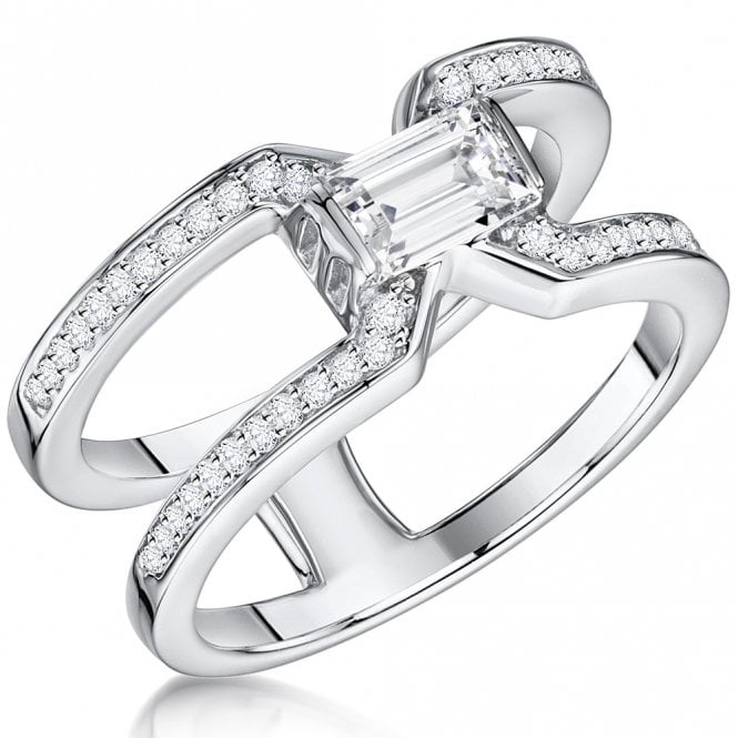 Silver and Cubic Zirconia Ring by Jenny Brown