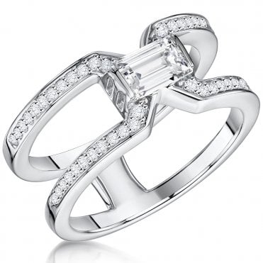 Silver and Cubic Zirconia Ring by Jenny Brown
