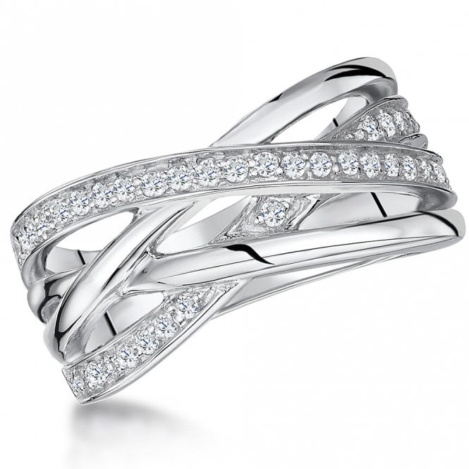 Silver and Cubic Zirconia Ring by Jenny Brown