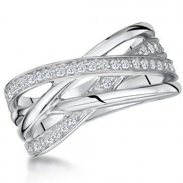 Silver and Cubic Zirconia Ring by Jenny Brown