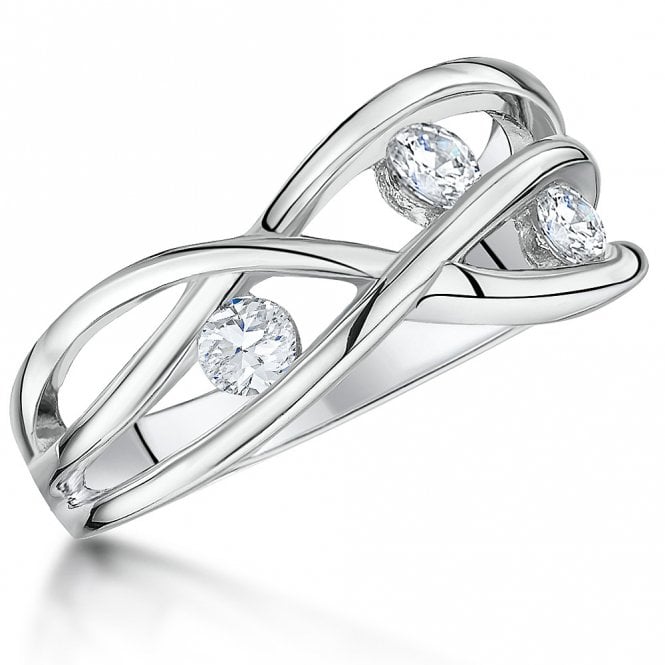 Silver and Cubic Zirconia Ring by Jenny Brown
