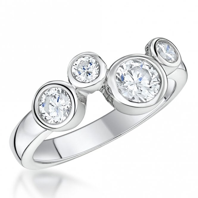 Silver and Cubic Zirconia Ring by Jenny Brown