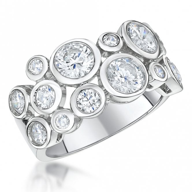 Silver and Cubic Zirconia Ring by Jools