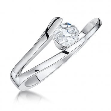 Silver and Cubic Zirconia Ring by Jools