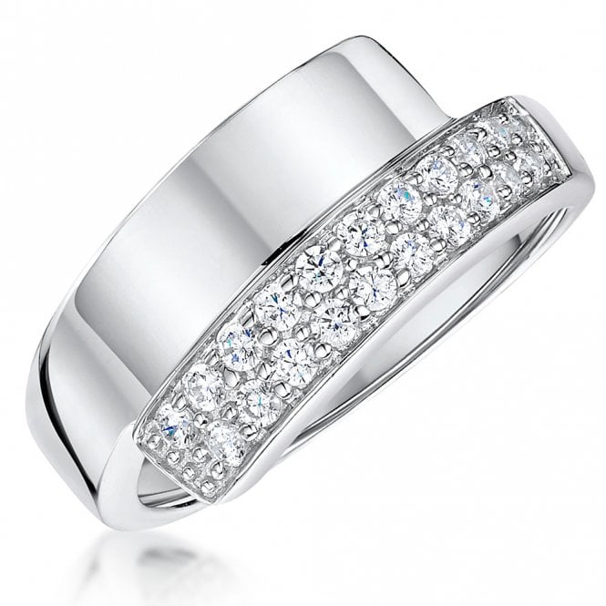Silver and Cubic Zirconia Ring by Jools