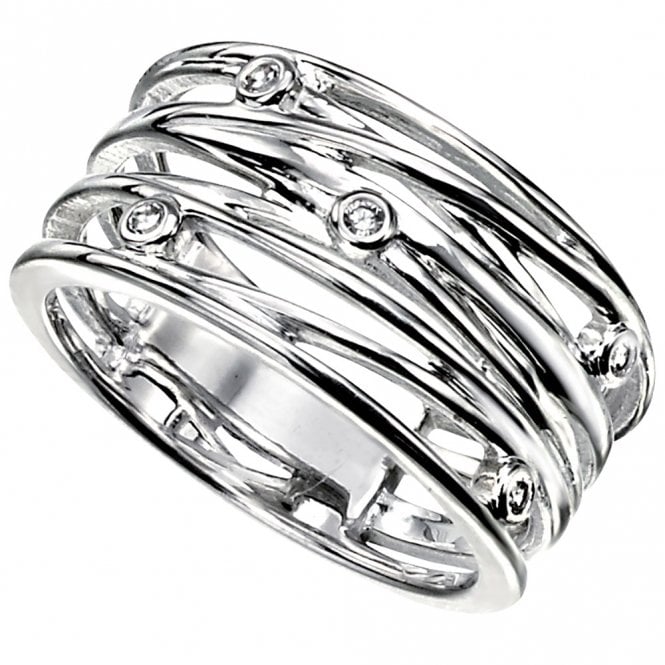 Silver and cubic zirconia ring