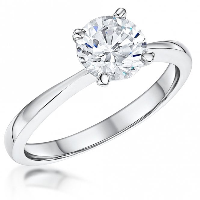 Silver and cubic zirconia solitaire ring by Jenny Brown