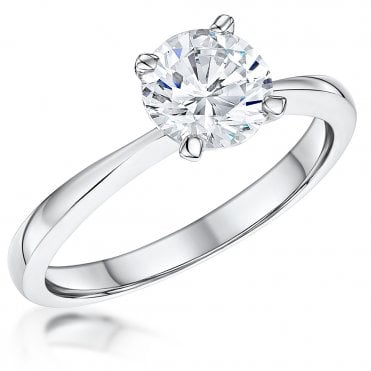 Silver and cubic zirconia solitaire ring by Jenny Brown