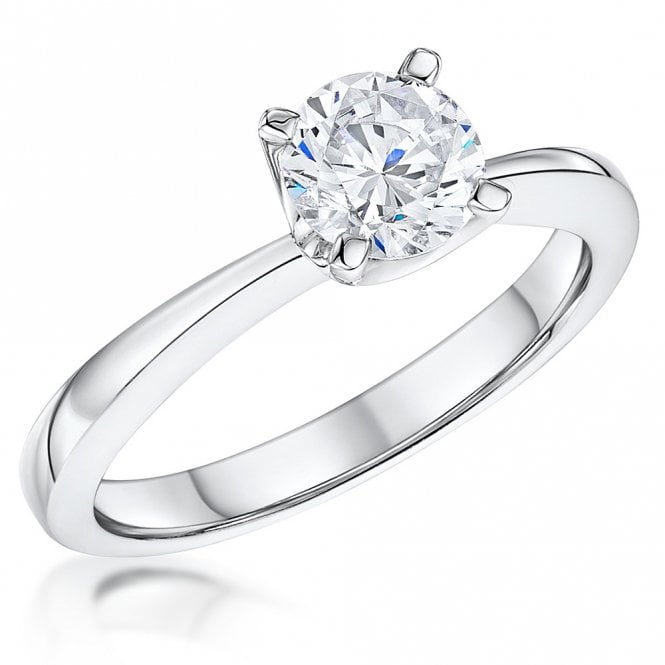 Silver and Cubic Zirconia Solitaire Ring by Jools