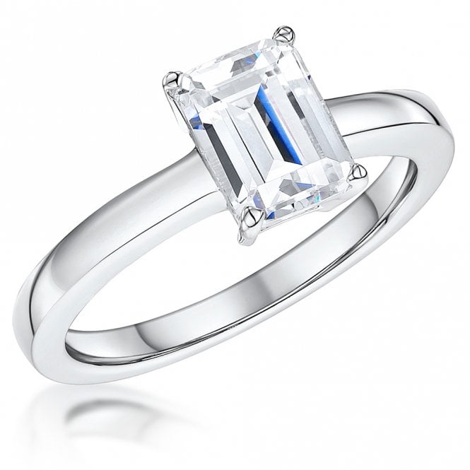 Silver and Cubic Zirconia Solitaire Ring by Jools