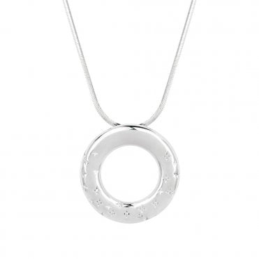Silver and Cubic Zirconia Starry Night Pendant and Chain
