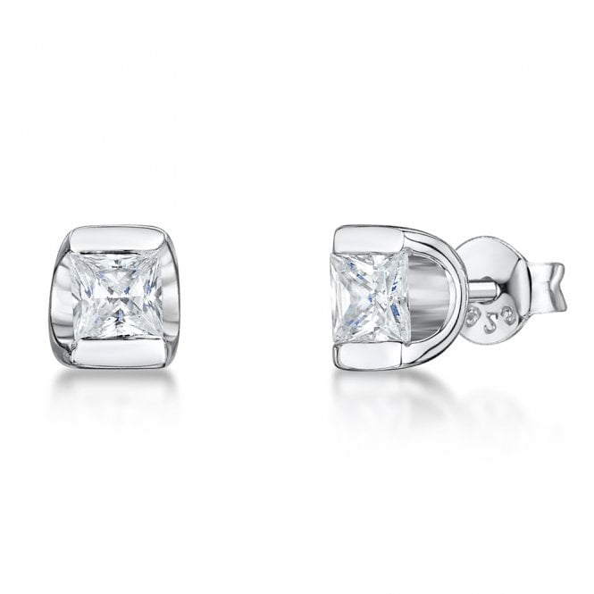Silver and cubic zirconia stud earrings by Jenny Brown