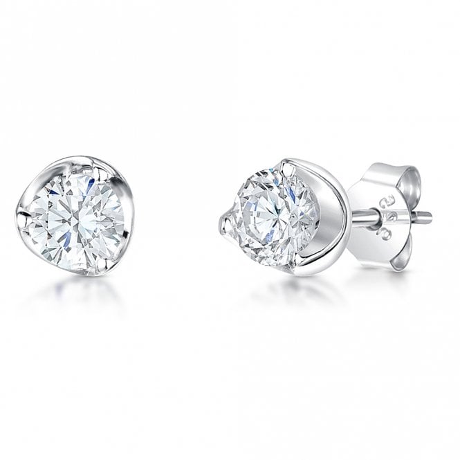 Silver and cubic zirconia stud earrings by Jenny Brown