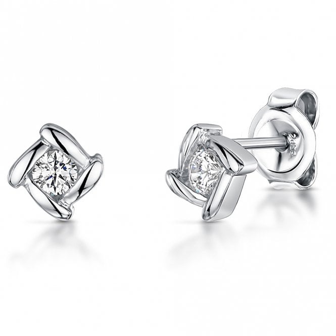 Silver and cubic zirconia stud earrings by Jenny Brown