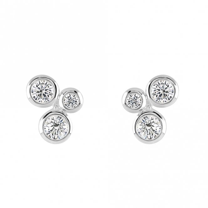 Silver and cubic zirconia stud earrings by Kit Heath