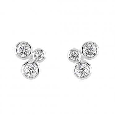 Silver and cubic zirconia stud earrings by Kit Heath