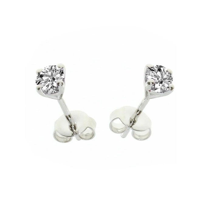 Silver and cubic zirconia stud earrings.