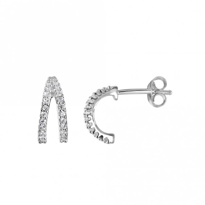 Silver and cubic zirconia wrap stud earrings by Kit Heath