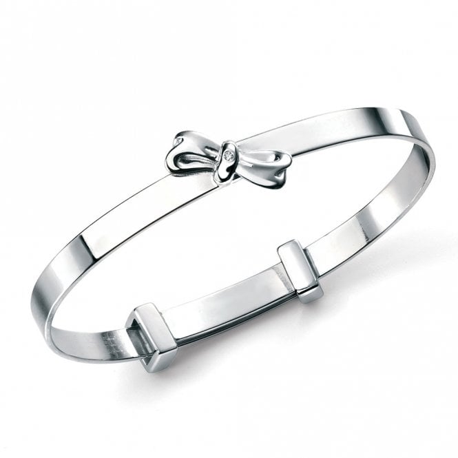 Silver and Diamond Child's Bangle