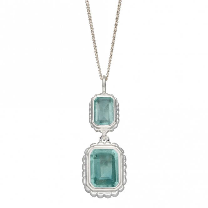 Silver and Fluorite Pendant and Chain
