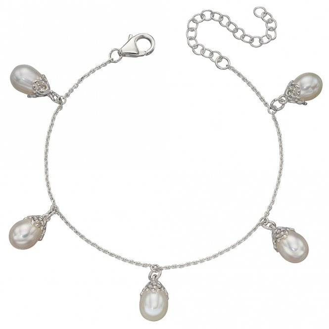 Silver and freshwater pearl bracelet