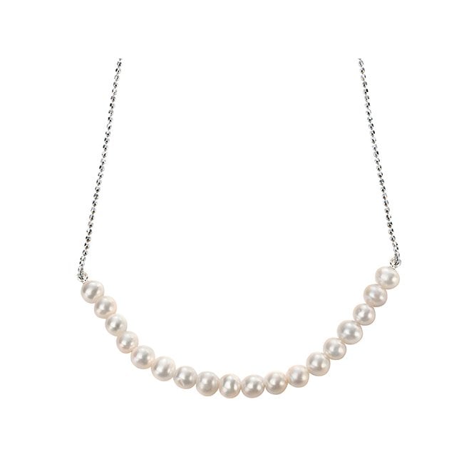 Silver and freshwater pearl necklace