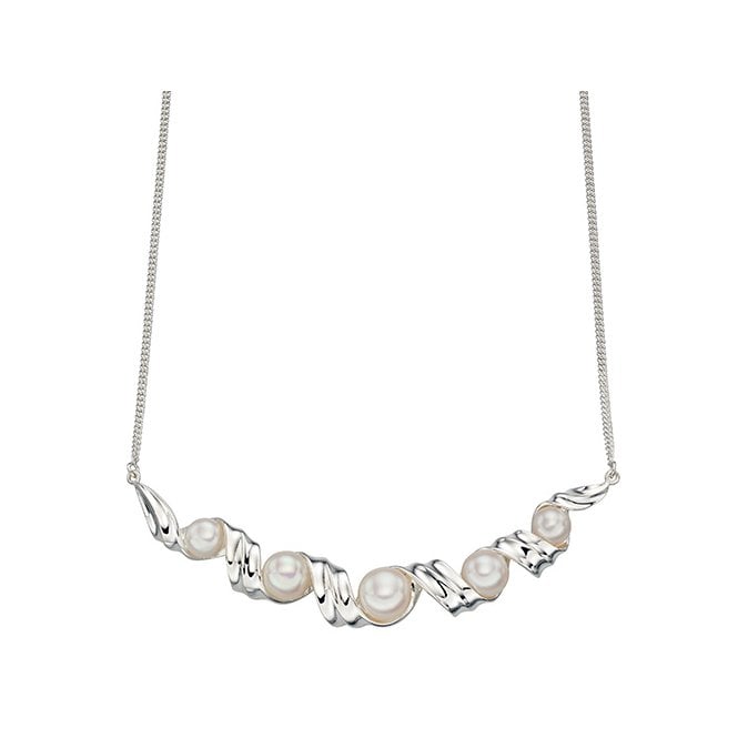 Silver and freshwater pearl necklace