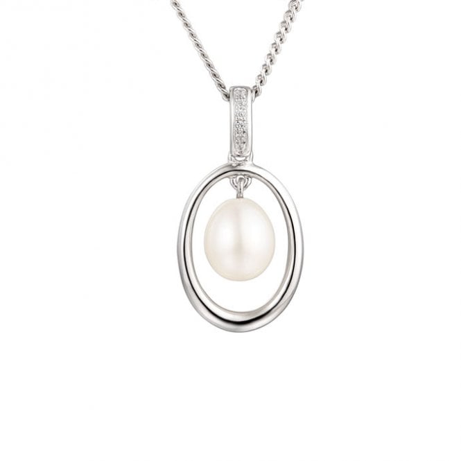 Silver and freshwater pearl pendant and chain