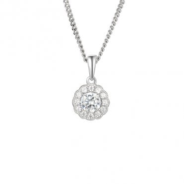 Silver and Garnet Pendant and Chain
