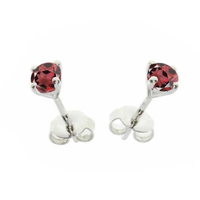 Silver and garnet stud earrings