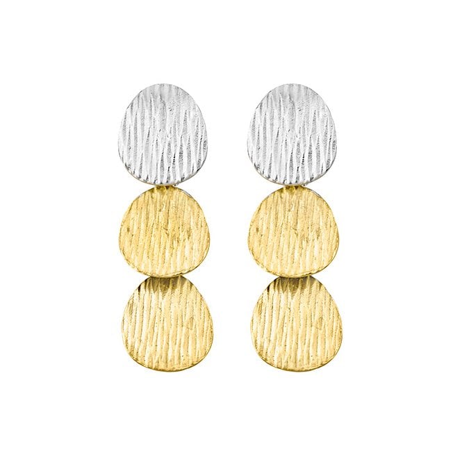 Silver and gold plated drop earrings