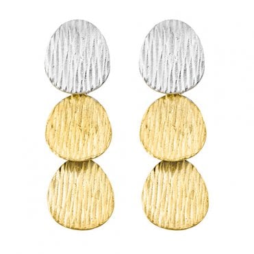 Silver and gold plated drop earrings