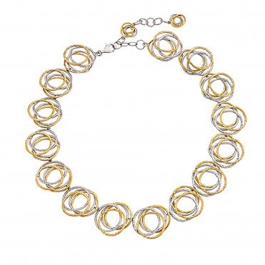 Silver and gold plated necklace
