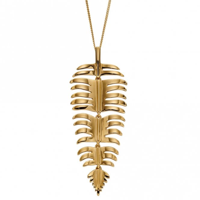 Silver and Gold Plated Palm Leaf Pendant and Chain