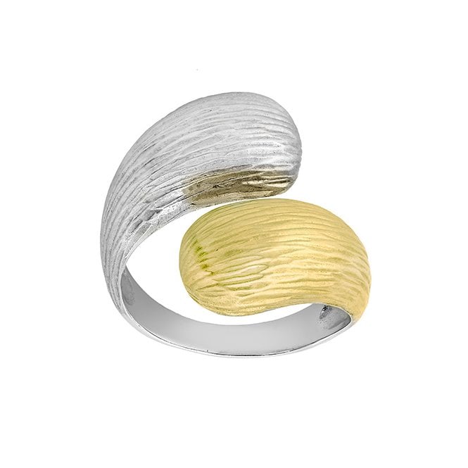Silver and gold plated ring