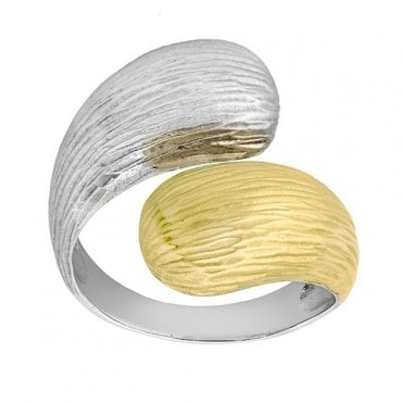 Silver and gold plated ring