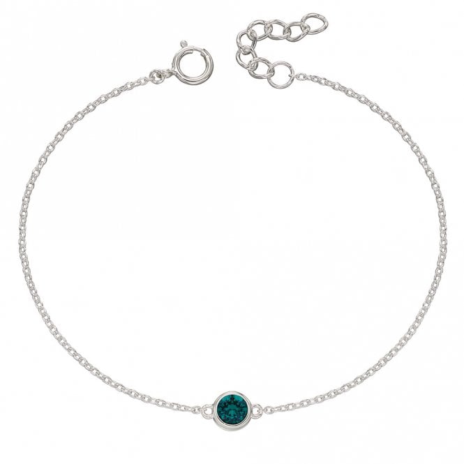 Silver and Green Cubic Zirconia Bracelet