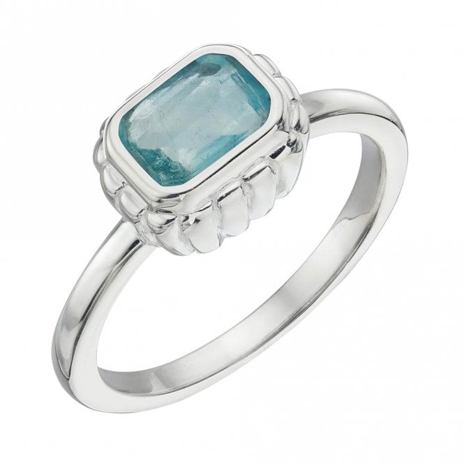 Silver and Green Fluorite Ring