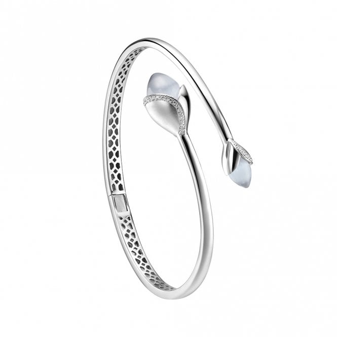 Silver and Grey Cat's Eye Bangle by Fei Liu