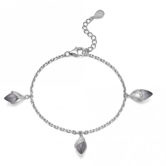 Silver and Grey Cat's Eye Bracelet by Fei Liu