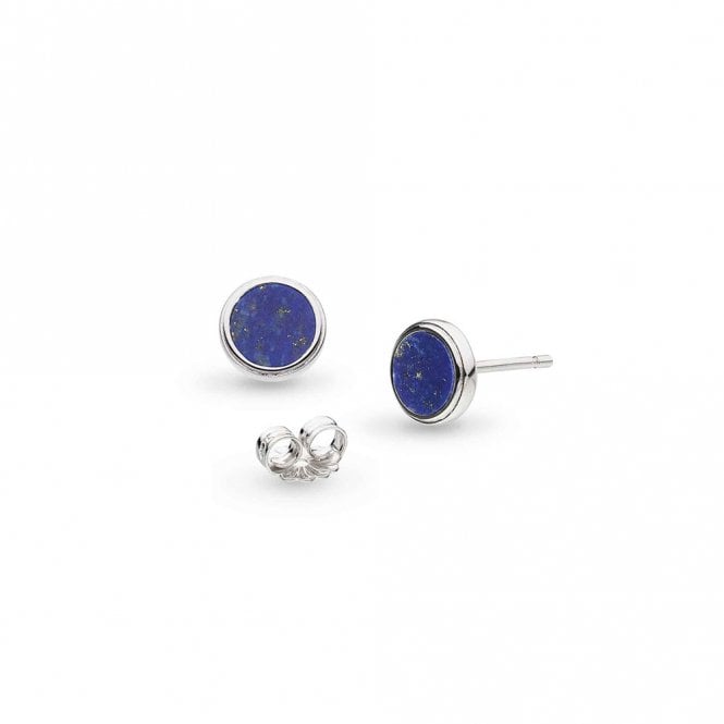 Silver and Lapis Revival Eclipse Stud Earrings by Kit Heath