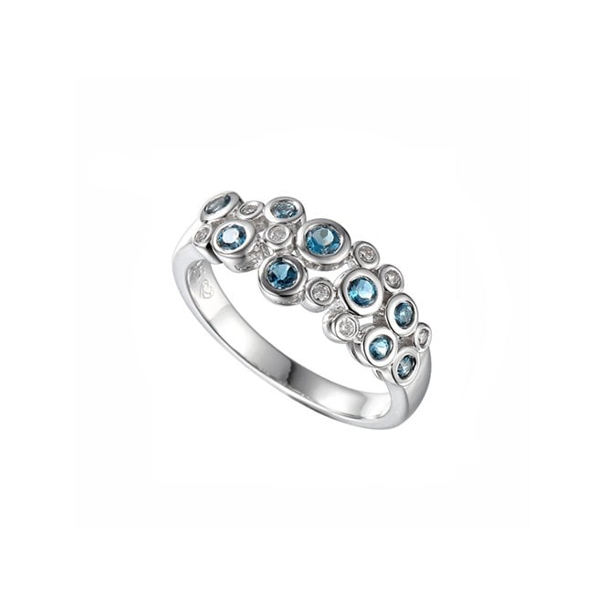 Silver and London blue topaz ring.