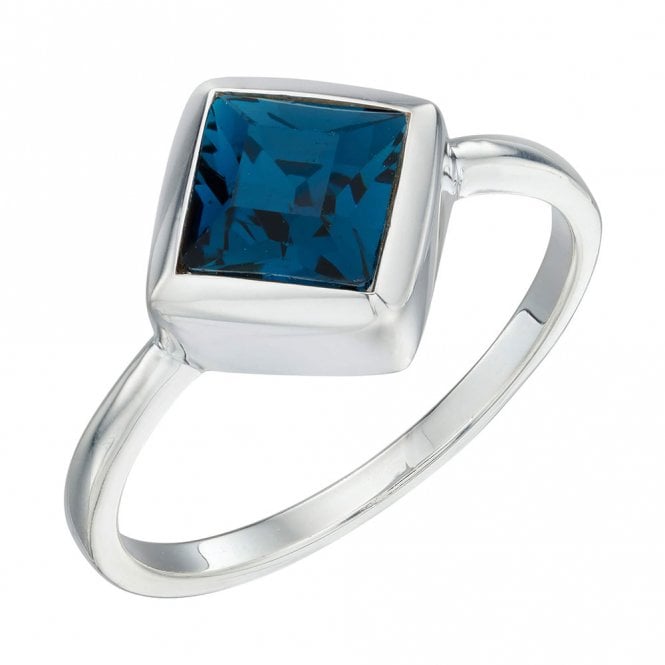 Silver and Montanna Crystal Ring