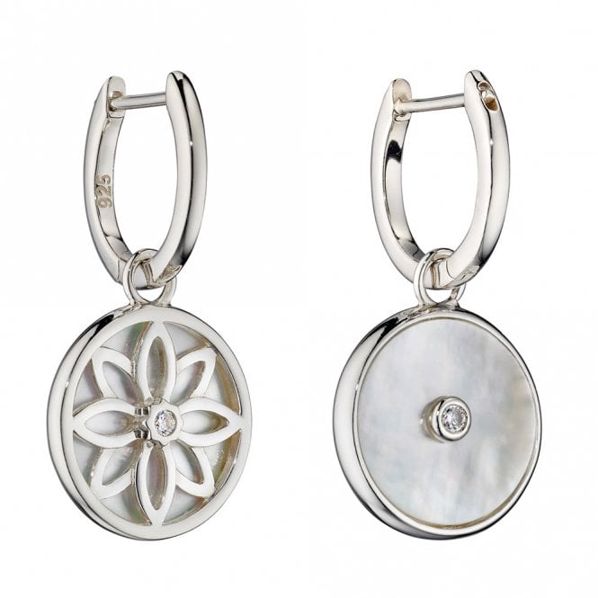 Silver and Mother Of Pearl Drop Earrings