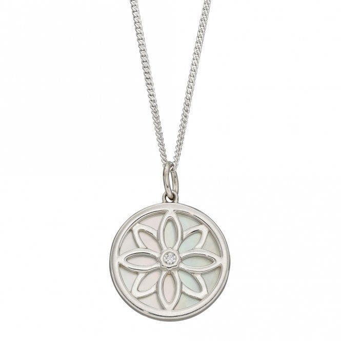 Silver and Mother of Pearl Pendant and Chain