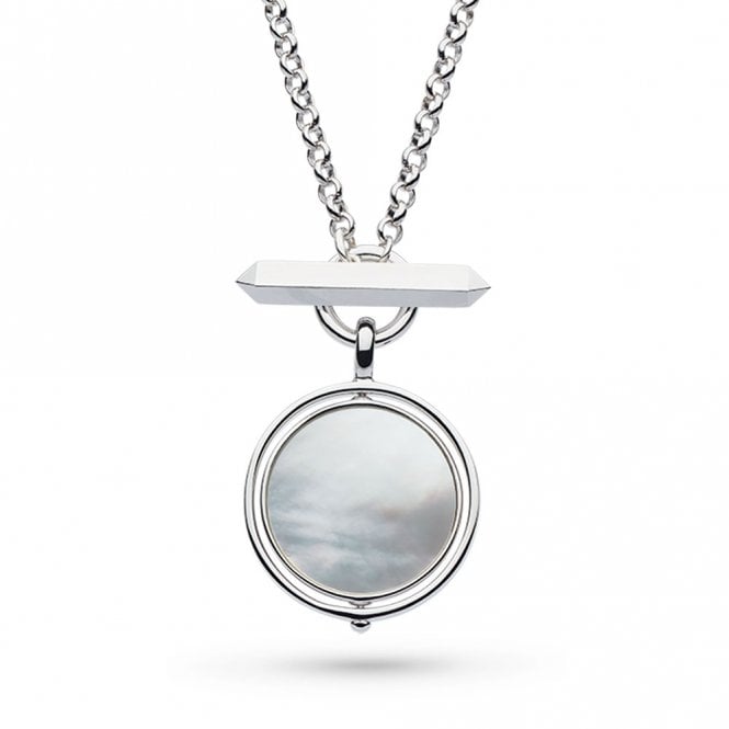Silver and Mother of Pearl Spinner Necklace by Kit Heath