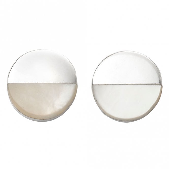 Silver and mother of pearl stud earrings