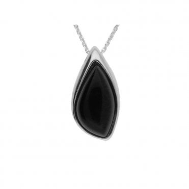 Silver and onyx necklace